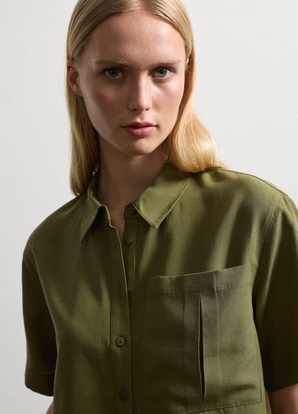 Shacket cropped con tasca - Image 3