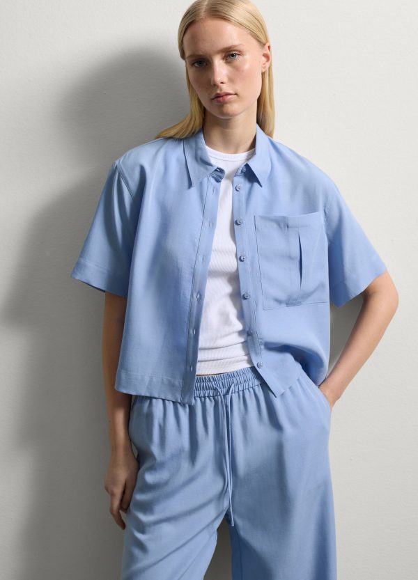 Shacket cropped con tasca