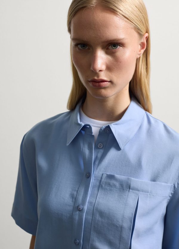 Shacket cropped con tasca - Image 3
