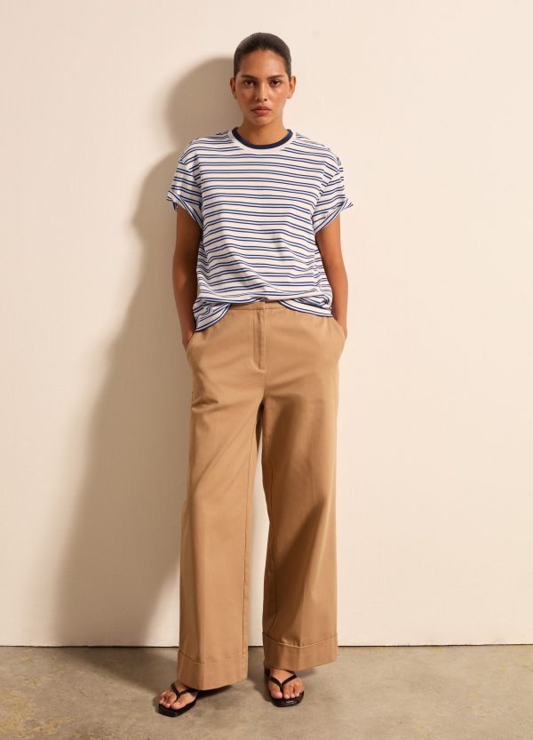 T-shirt in cotone a righe orizzontali