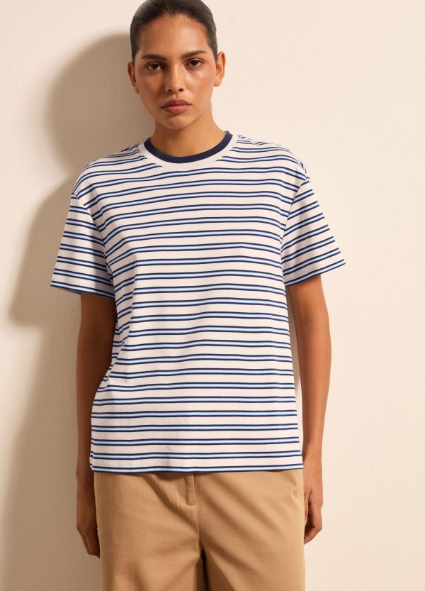 T-shirt in cotone a righe orizzontali - Image 2