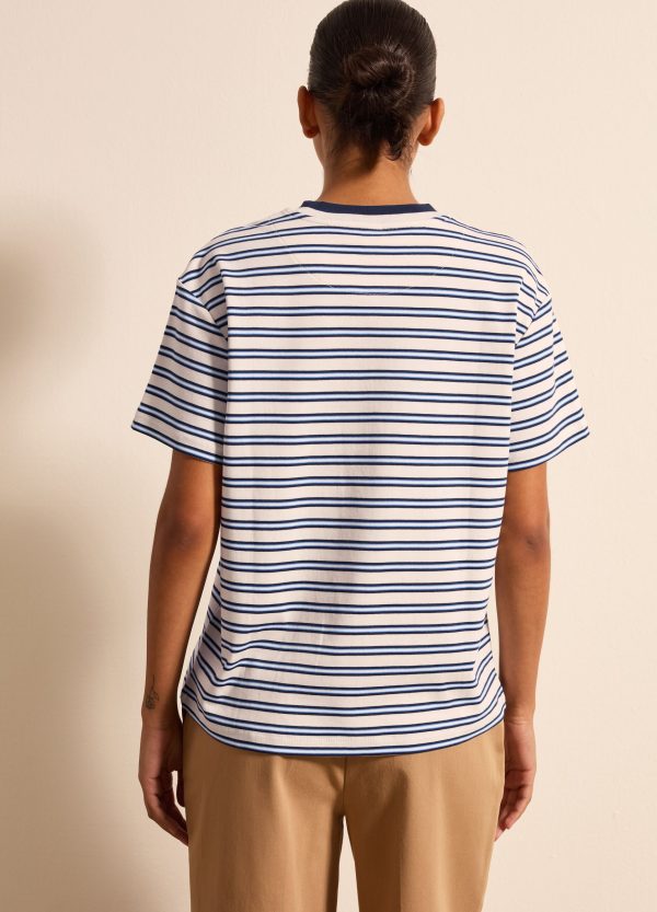 T-shirt in cotone a righe orizzontali - Image 4