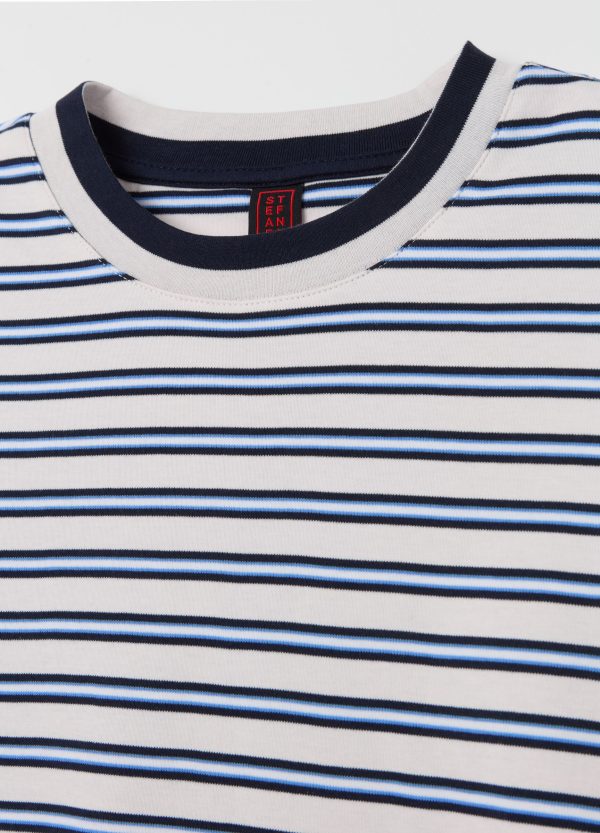 T-shirt in cotone a righe orizzontali - Image 6