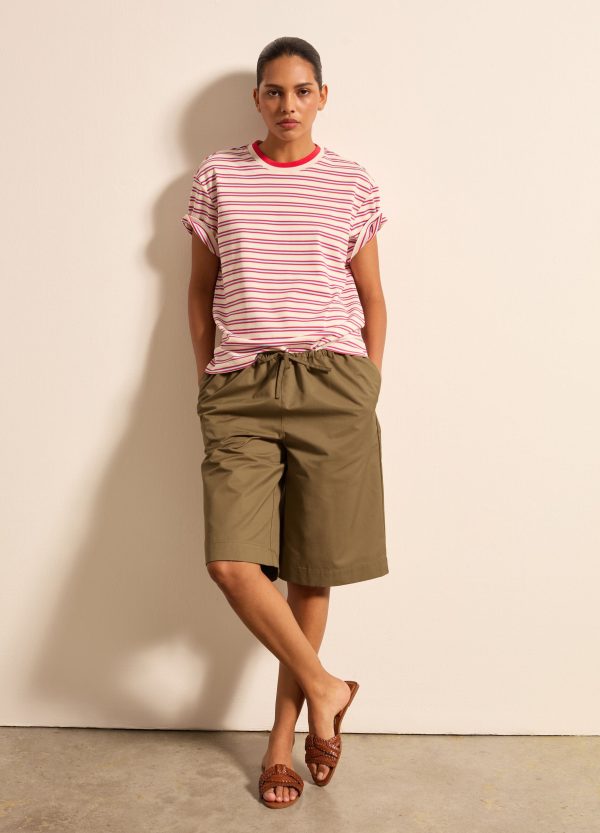 T-shirt in cotone a righe orizzontali