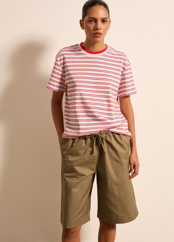 T-shirt in cotone a righe orizzontali - Image 2