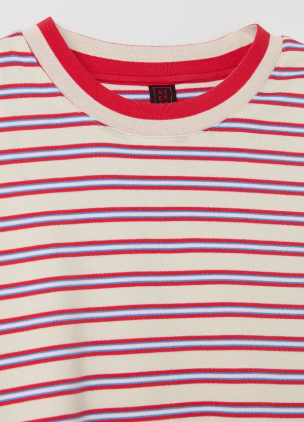 T-shirt in cotone a righe orizzontali - Image 6