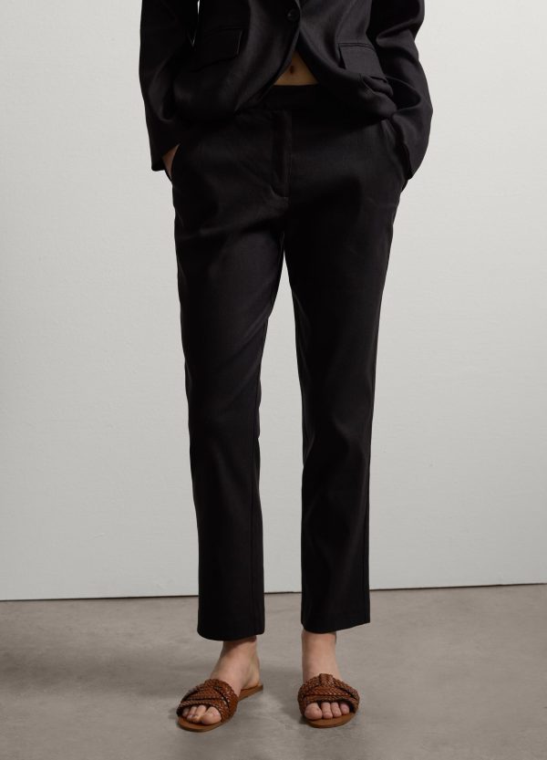 Pantalone slim fit in lino e viscosa stretch - Image 2