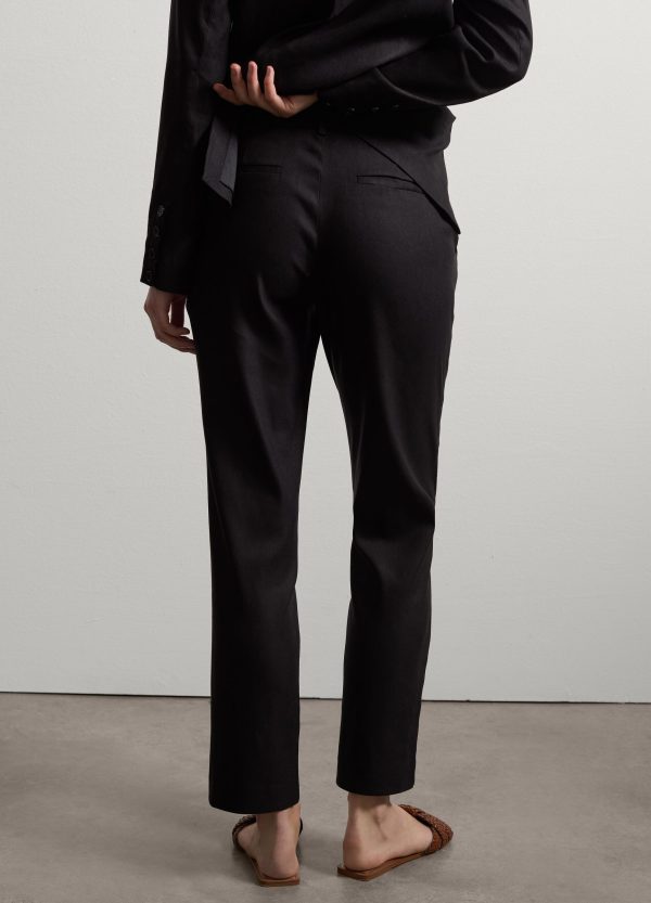 Pantalone slim fit in lino e viscosa stretch - Image 4