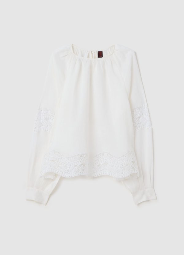 Blusa con dettagli in pizzo traforato - Image 5