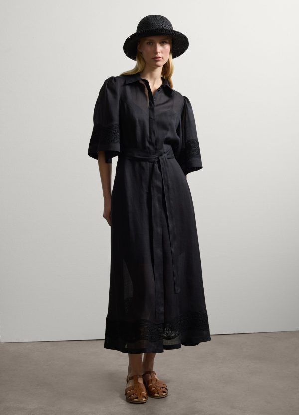 Vestito chemisier con sangallo