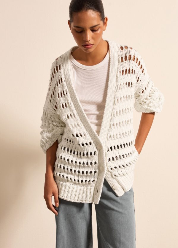 Cardigan oversize traforato