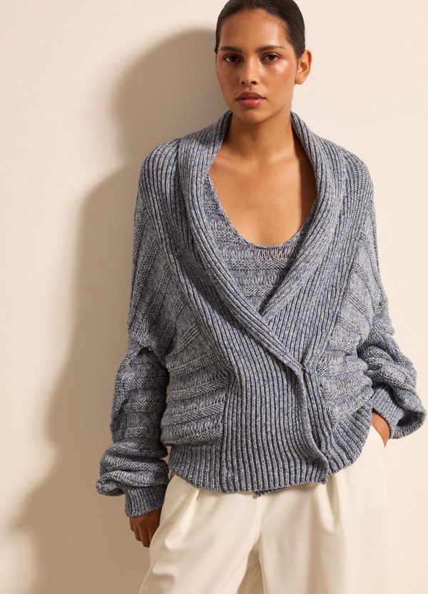 Cardigan mélange doppiopetto