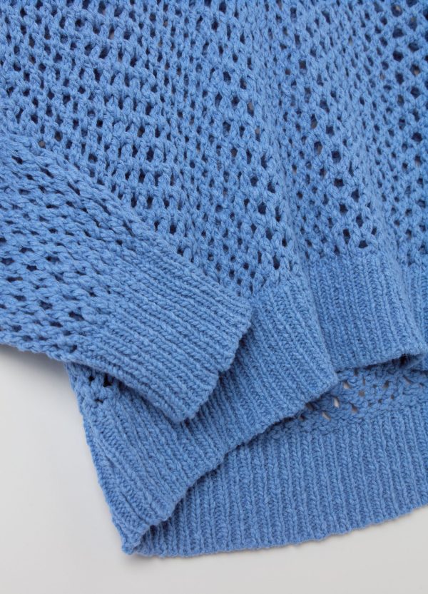 Pullover oversize traforato con scollo a V - Image 6