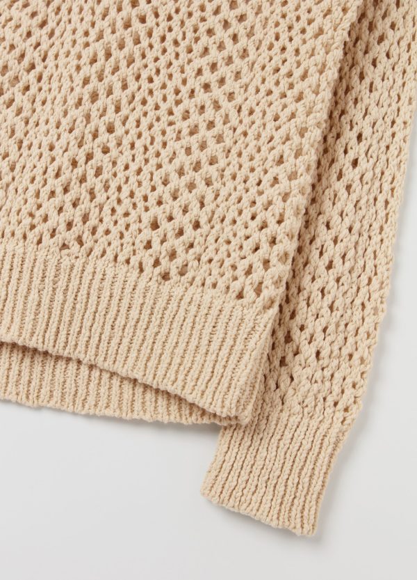 Pullover oversize traforato con scollo a V - Image 6