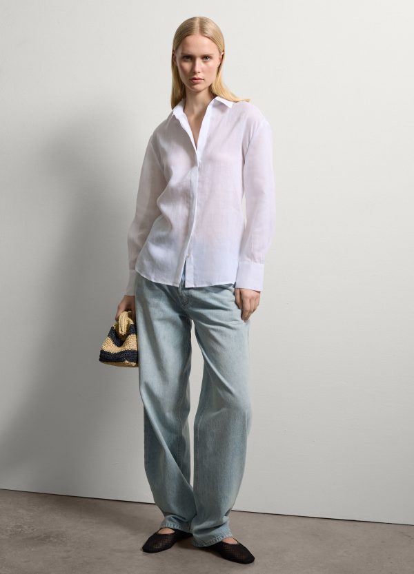 Camicia regular fit in ramiè