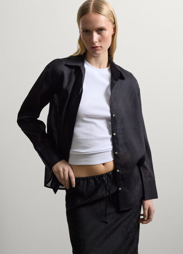 Camicia regular fit in ramiè