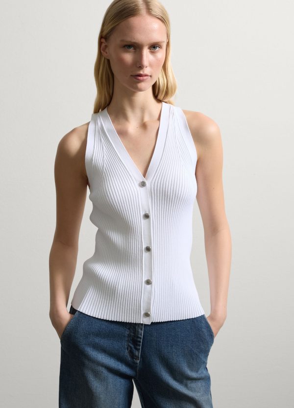 Gilet a costine con bottoni
