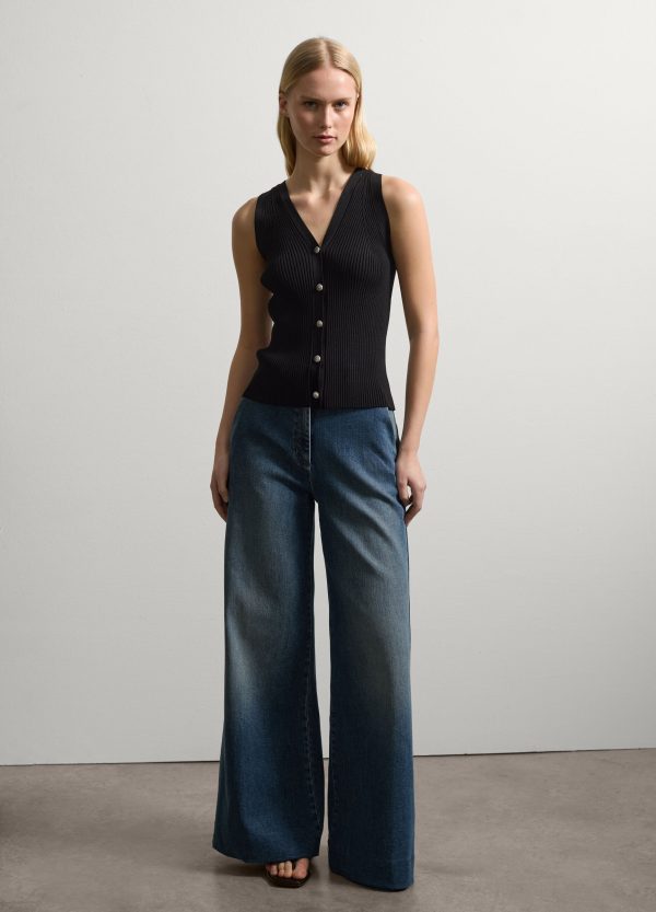 Gilet a costine con bottoni - Image 3
