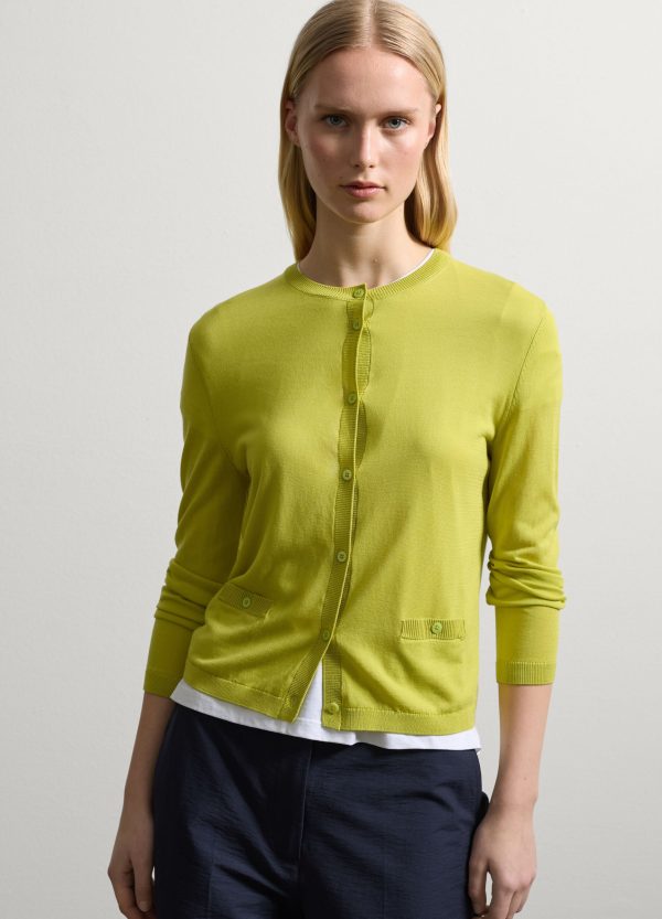 Cardigan tinta unita con tasche