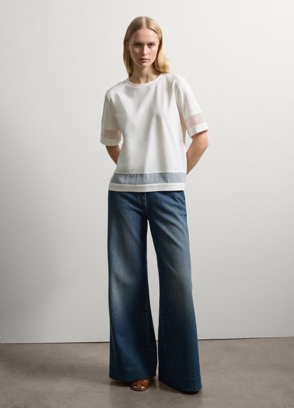 T-shirt con dettagli semi trasparenti