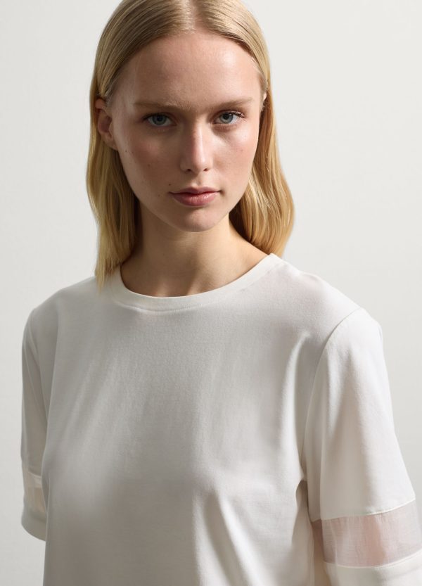 T-shirt con dettagli semi trasparenti - Image 3