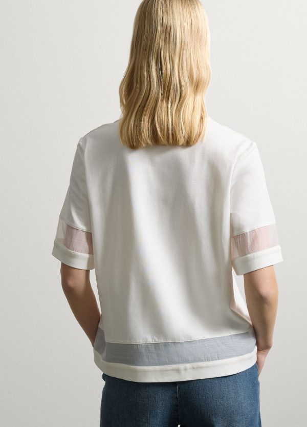 T-shirt con dettagli semi trasparenti - Image 4