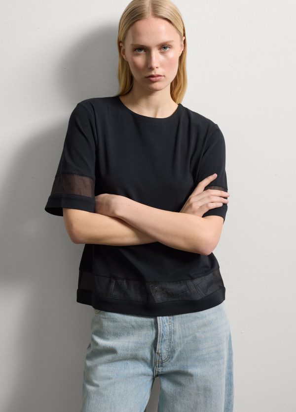 T-shirt con dettagli semi trasparenti