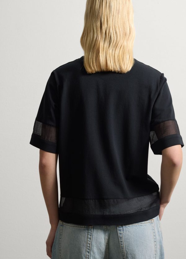 T-shirt con dettagli semi trasparenti - Image 4