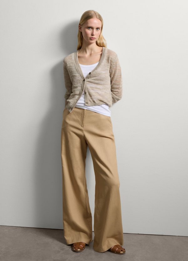 Cardigan mélange con scollo a V