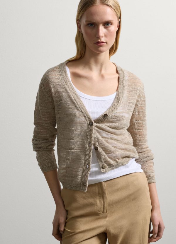 Cardigan mélange con scollo a V - Image 2