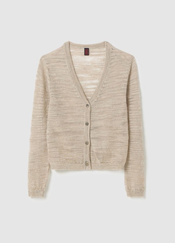 Cardigan mélange con scollo a V - Image 5