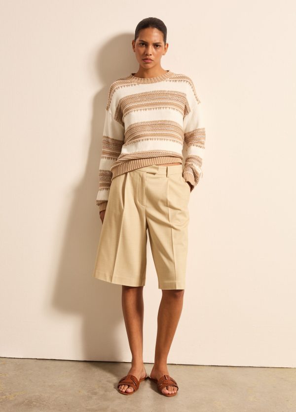 Pullover jacquard con dettagli in lurex