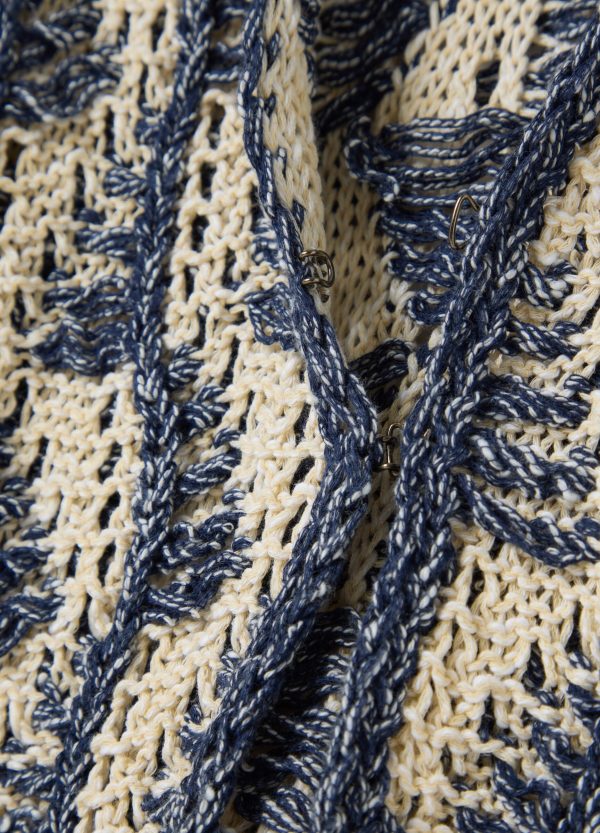 Cardigan aperto con motivo a contrasto - Image 6