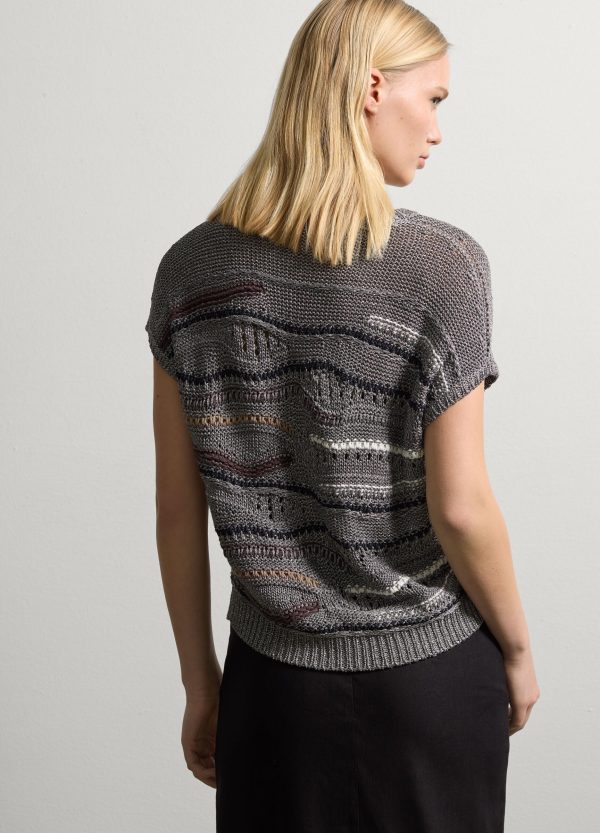 Maglia in lurex con dettagli a contrasto - Image 4