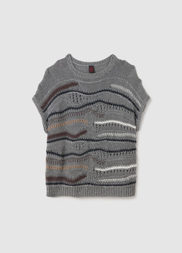 Maglia in lurex con dettagli a contrasto - Image 5