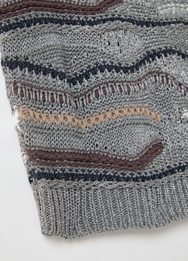 Maglia in lurex con dettagli a contrasto - Image 6
