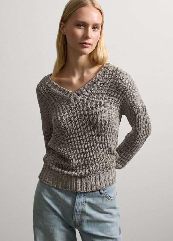 Maglia a coste inglesi scollo a V - Image 3