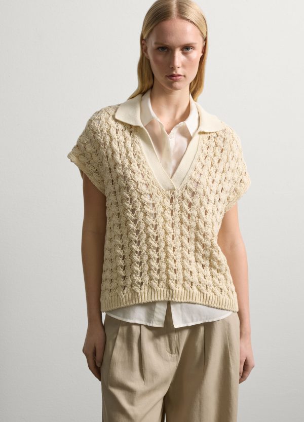 Maglia crochet con scollo a polo - Image 2