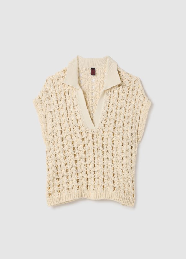 Maglia crochet con scollo a polo - Image 5