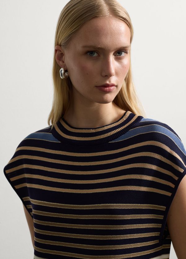 Vestito lungo a righe con lurex - Image 2
