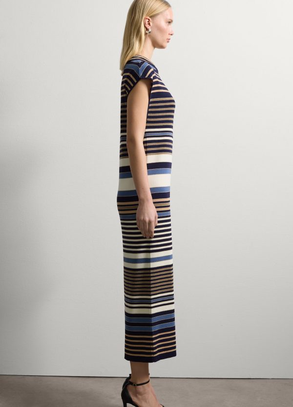 Vestito lungo a righe con lurex - Image 3