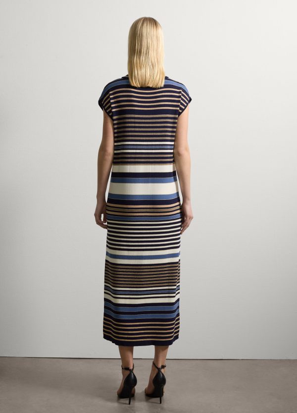 Vestito lungo a righe con lurex - Image 4