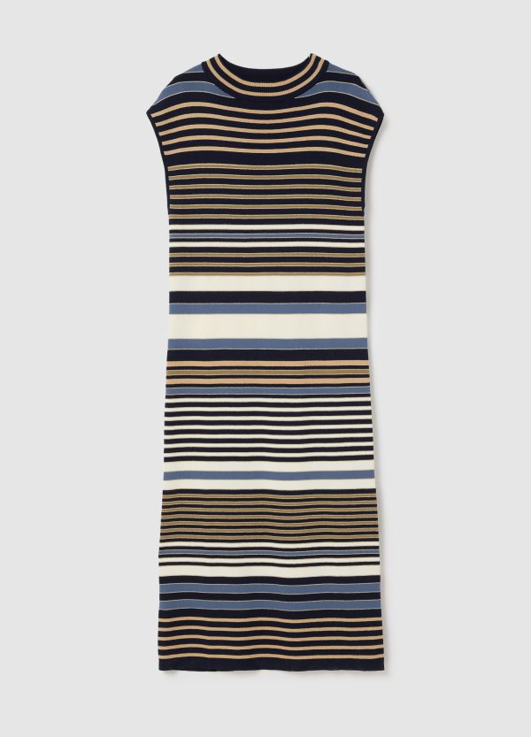 Vestito lungo a righe con lurex - Image 5