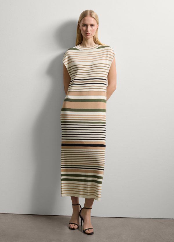 Vestito lungo a righe con lurex