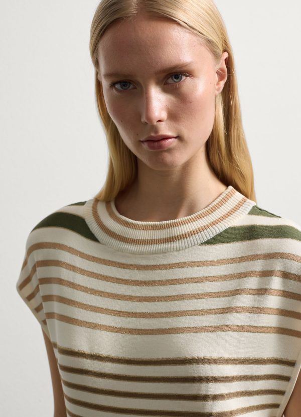 Vestito lungo a righe con lurex - Image 2