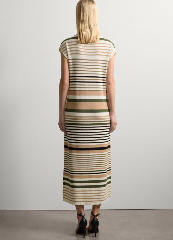 Vestito lungo a righe con lurex - Image 4