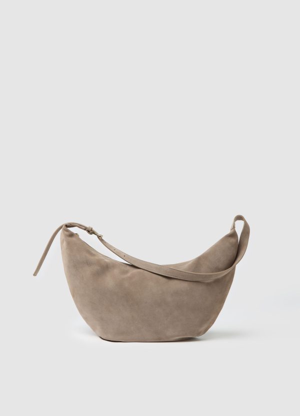 Borsa a mezza luna in suede