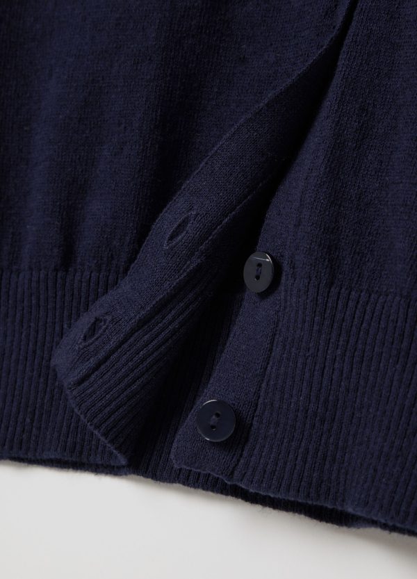 Cardigan in cotone e lino scollo a V - Image 6