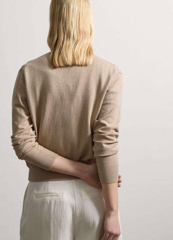 Cardigan in cotone e lino scollo a V - Image 4