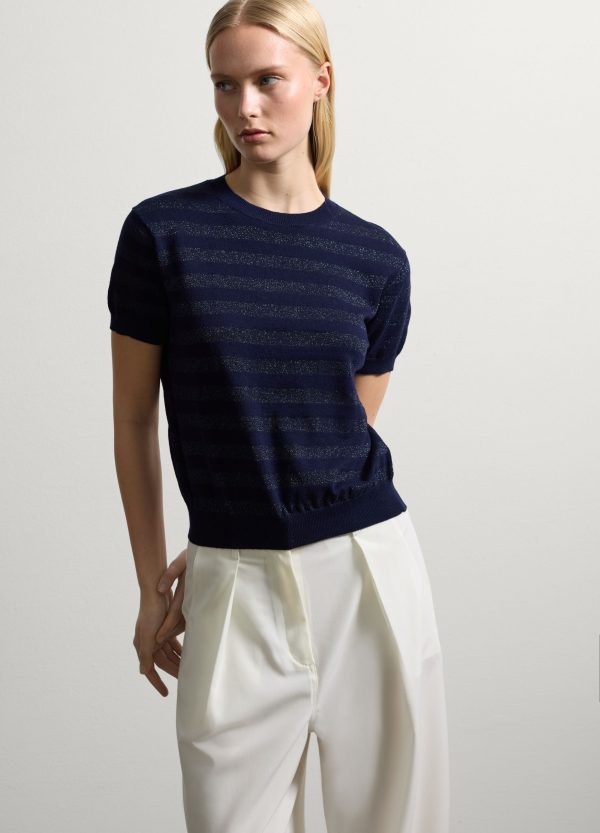 Maglia in lurex a righe